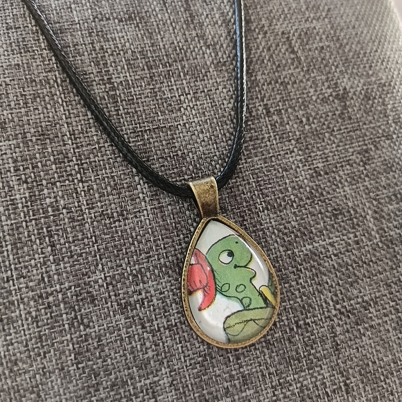 Richard Scarry turtle book page necklace - Picture 3 of 5